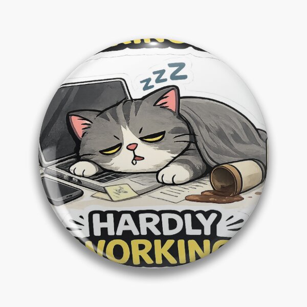 Item preview, Working Hardly Funny Office Cat Sticker designed and sold by artboxgo.