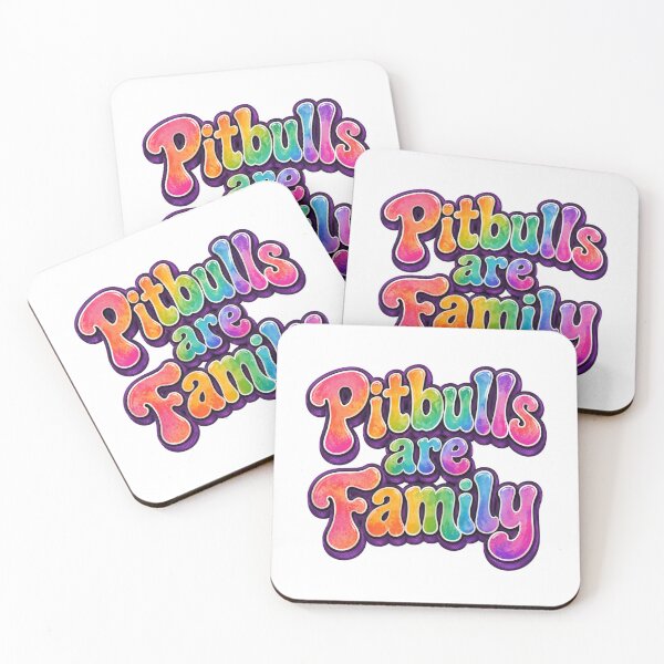 Item preview, Pitbulls Are Family - Rainbow Gradient Retro Lettering designed and sold by My Pitbull Place.