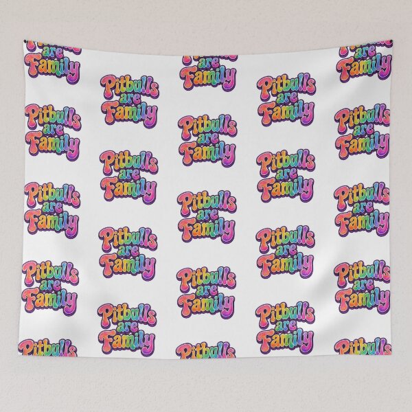 Item preview, Pitbulls Are Family - Rainbow Gradient Retro Lettering designed and sold by My Pitbull Place.