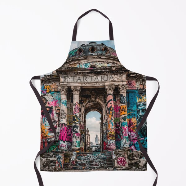 Item preview, Ancient Tartaria Graffiti Art Print – Urban Street Art Ruins, Classical Architecture Meets Modern Graffiti Wall Decor designed and sold by Emoji Emblems.