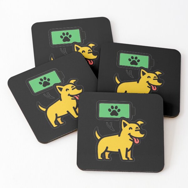 Item preview, Low Battery Dog Cartoon Funny Charging Illustration designed and sold by AbanoubStore.