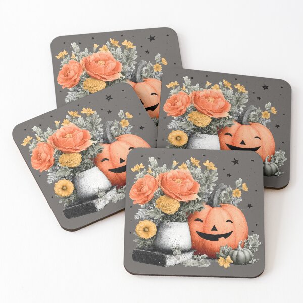 Item preview, Halloween 21 - Whimsical Autumn Still Life with Smiling Pumpkin designed and sold by NikaNavi.