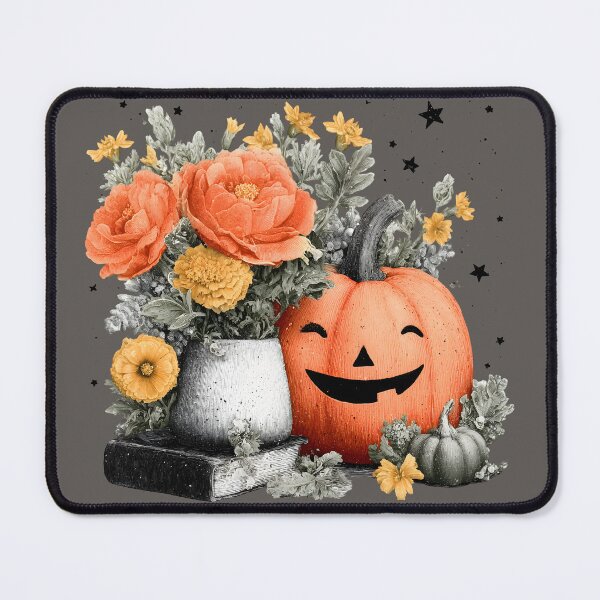 Item preview, Halloween 21 - Whimsical Autumn Still Life with Smiling Pumpkin designed and sold by NikaNavi.