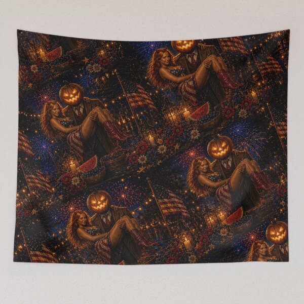 Item preview, Headless Horseman Fourth of July Date - Halloween Fantasy Horror Art designed and sold by TheHorsemanRidesAgain.