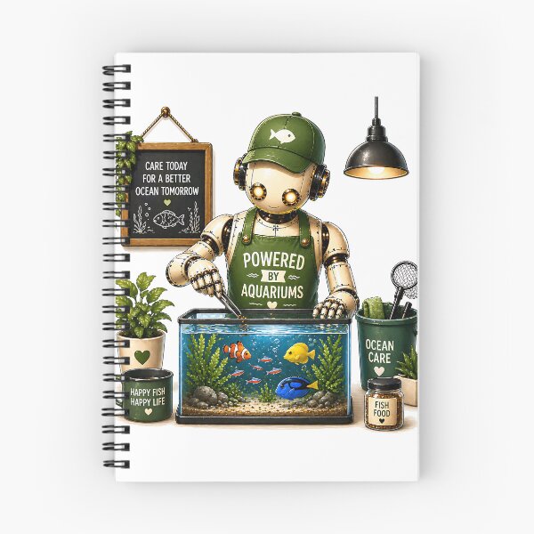 Item preview, Robot Aquarium Keeper – Powered by Aquariums Funny Fish Tank Design designed and sold by Digital Culture Studio.