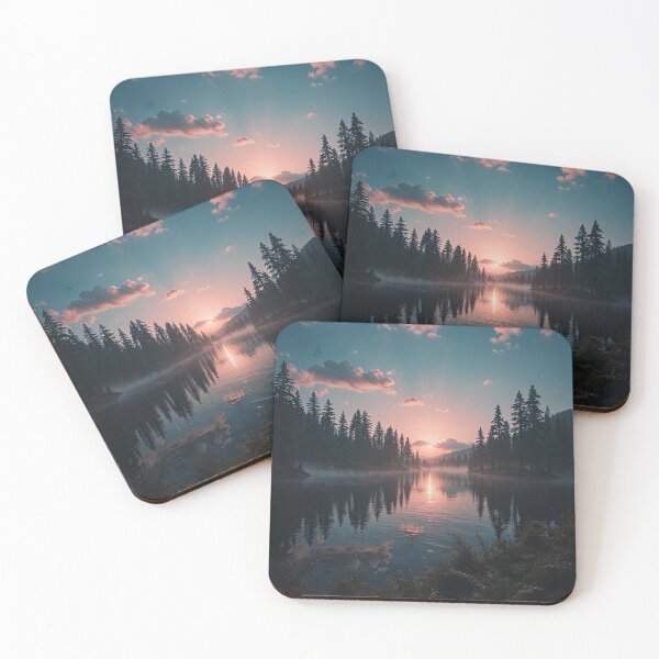 Item preview, Sunset Mountain Lake Wall Art designed and sold by BeautifulVirtues.