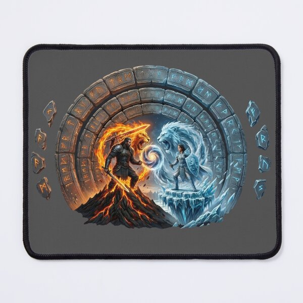 Item preview, The Heroes' Awakening - Fire and Ice Portal Art designed and sold by A-M-G-Shop.