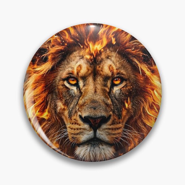 Item preview, Flaming Lion Head – Fire Mane Power designed and sold by Ar0undTheW0rld.