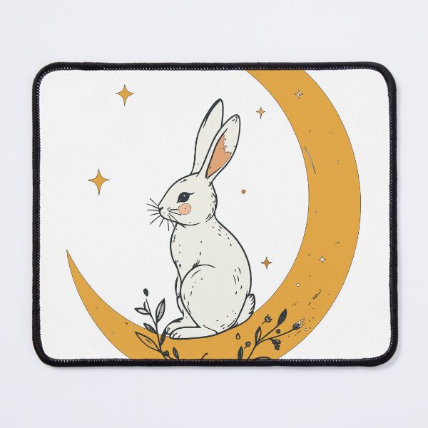 Item preview, Mystical Celestial Rabbit on Crescent Moon Art designed and sold by BestChoiceService.