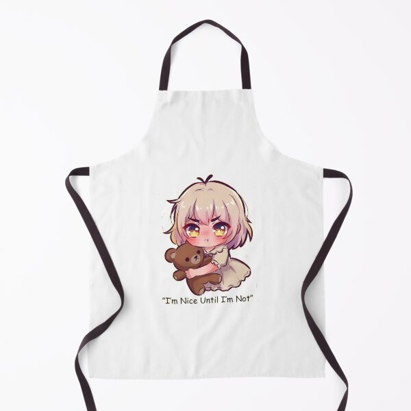 Item preview, Cute character holding teddy bear with worried expression and a quote about being nice designed and sold by SpaceartLilu.