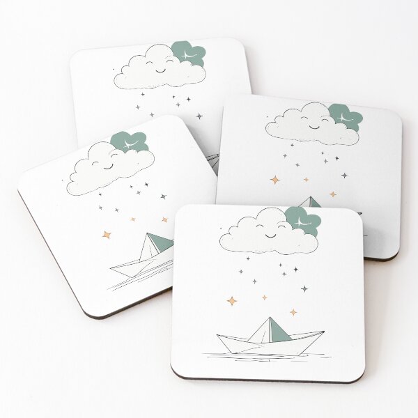 Item preview, Mystical Celestial Paper Boat and Happy Cloud Art designed and sold by BestChoiceService.