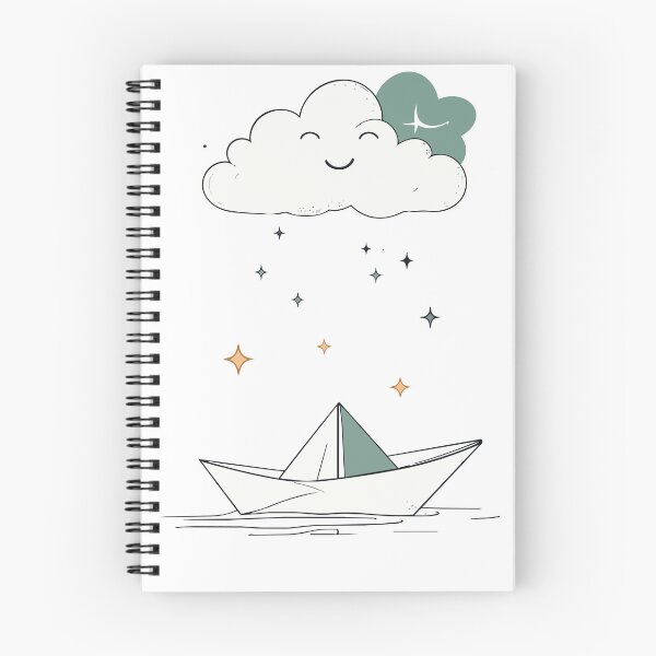 Item preview, Mystical Celestial Paper Boat and Happy Cloud Art designed and sold by BestChoiceService.