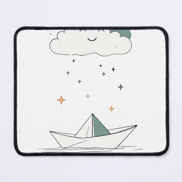 Item preview, Mystical Celestial Paper Boat and Happy Cloud Art designed and sold by BestChoiceService.