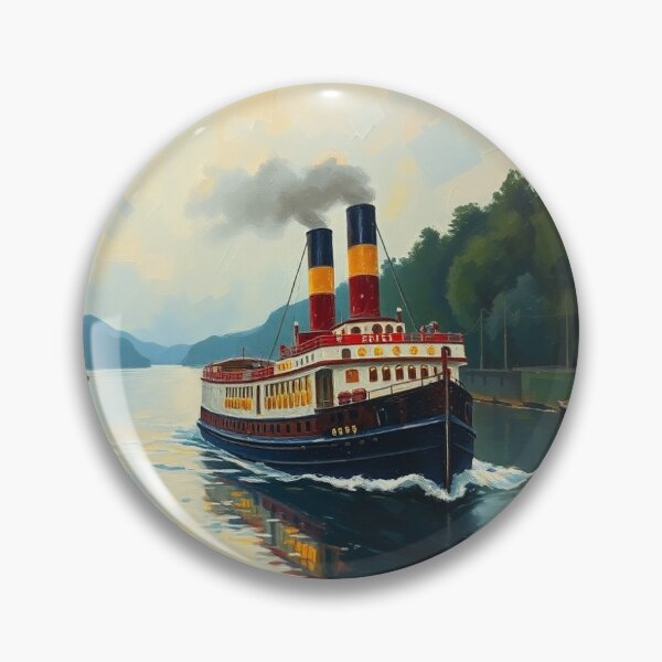 Item preview, A steam ship on the River Trave.  designed and sold by oldMastersofart.