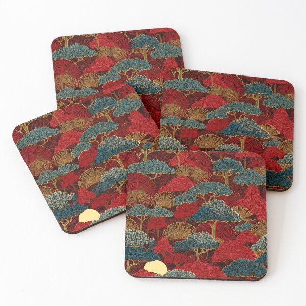 Item preview, Traditional Japanese Forest Ukiyo-e Pattern designed and sold by NicolasGlowArt.