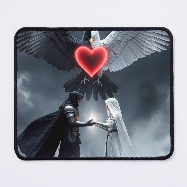 Item preview, The Union of Opposites - Mystical Eagle and Glowing Heart designed and sold by RoyalDeluxGo.