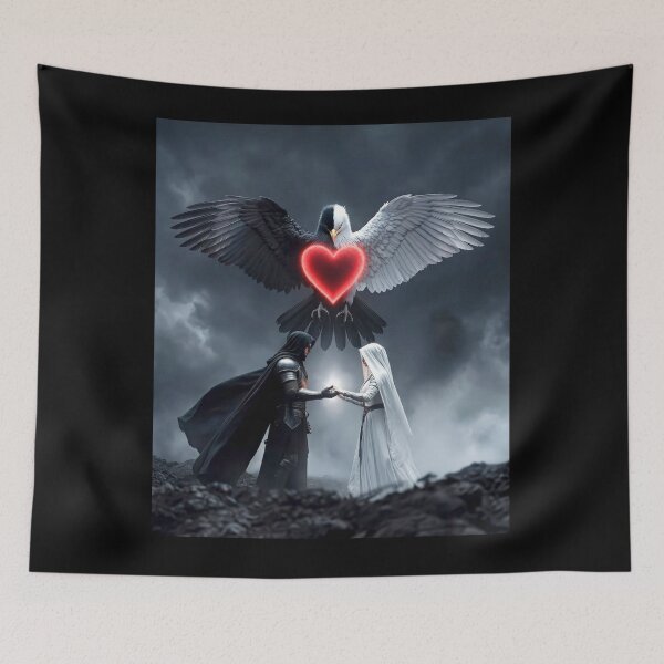 Item preview, The Union of Opposites - Mystical Eagle and Glowing Heart designed and sold by RoyalDeluxGo.