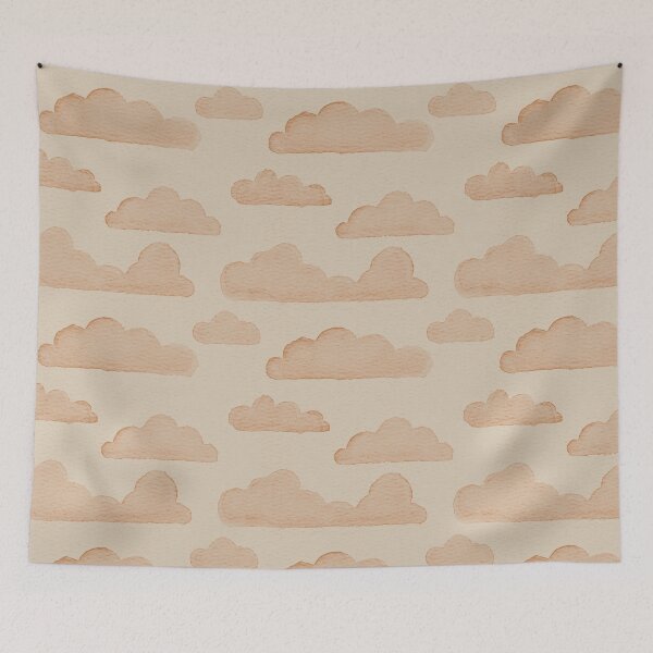 Item preview, Dreamtime Clouds Watercolor Pattern - Dove + Rust designed and sold by Irene Estelle.