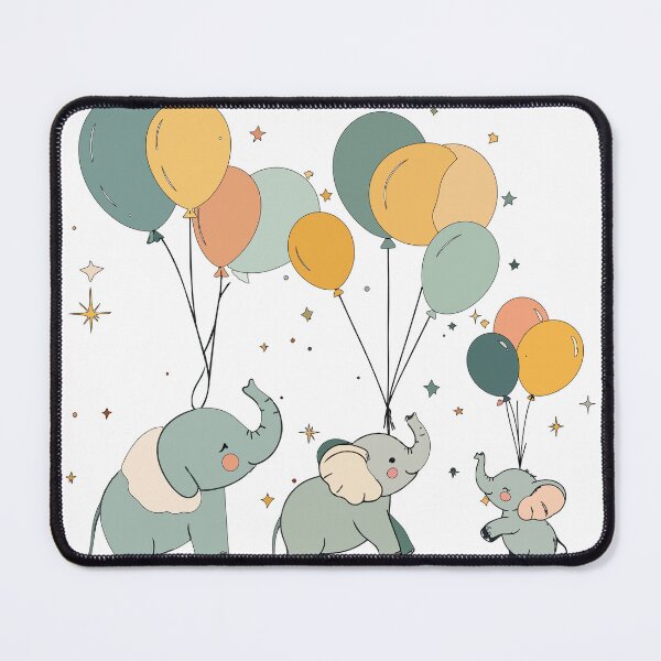 Item preview, Mystical Elephant Family Floating with Balloons designed and sold by BestChoiceService.