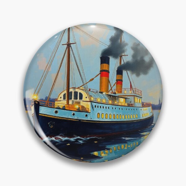 Item preview, A steam ship on the River Warnow. designed and sold by oldMastersofart.