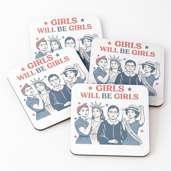 Item preview, Girls Will Be Girls Patriotic Feminist Shirt – Vintage Strong Women Graphic Tee designed and sold by sirrab.