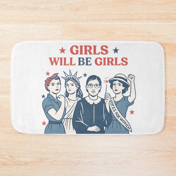 Item preview, Girls Will Be Girls Patriotic Feminist Shirt – Vintage Strong Women Graphic Tee designed and sold by sirrab.