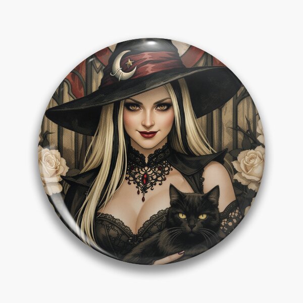 Item preview, Luna and Salem - Witchy Woman and Her Black Cat designed and sold by catmamadesigns.