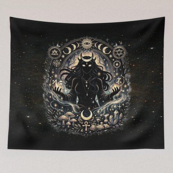 Item preview, Dark Witch with Cosmic and Occult Symbols designed and sold by MysticOzzy.