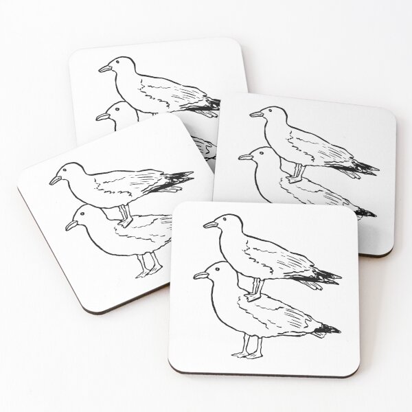 Item preview, Minimal Two Seagull Line Art designed and sold by SeagullArt.