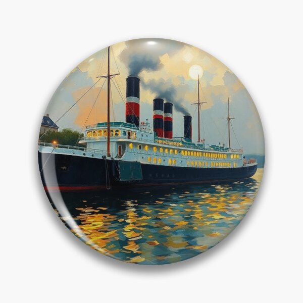 Item preview, A steam ship on the River Recknitz. designed and sold by oldMastersofart.