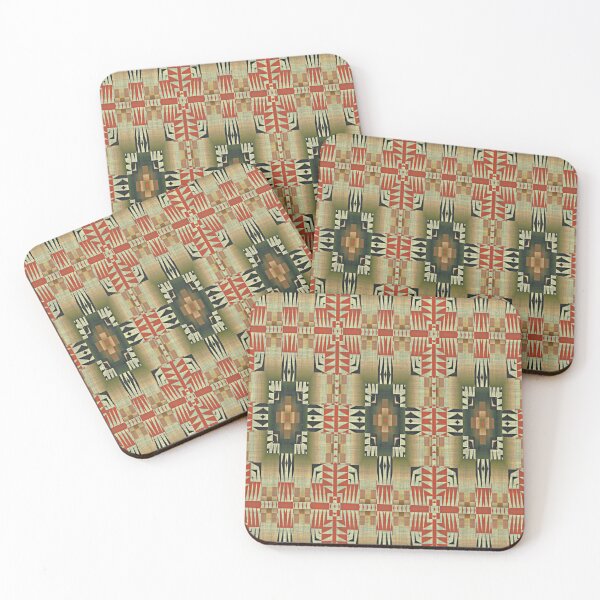 Item preview, Orange Olive Green Khaki Brown Tribal Art Pattern designed and sold by LC Graphic Design Studio.