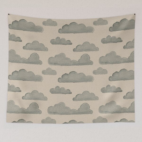 Item preview, Dreamtime Clouds Watercolor Pattern - Dove + Pine designed and sold by Irene Estelle.