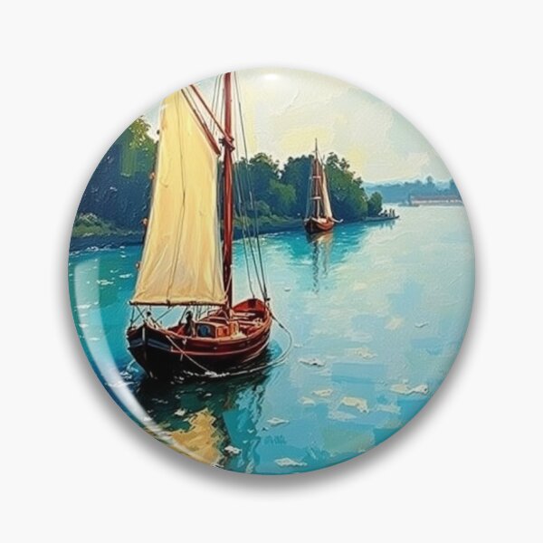 Item preview, A sailing boat on the  River Recknitz. designed and sold by oldMastersofart.