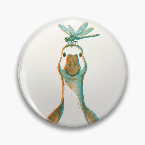 Item preview, Minimalist Risograph Art Goose and Dragonfly  designed and sold by TackyTime.