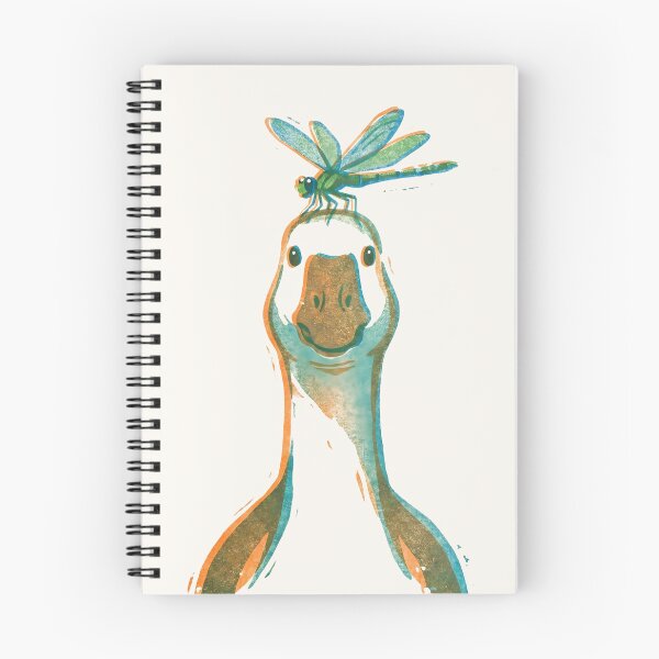 Item preview, Minimalist Risograph Art Goose and Dragonfly  designed and sold by TackyTime.