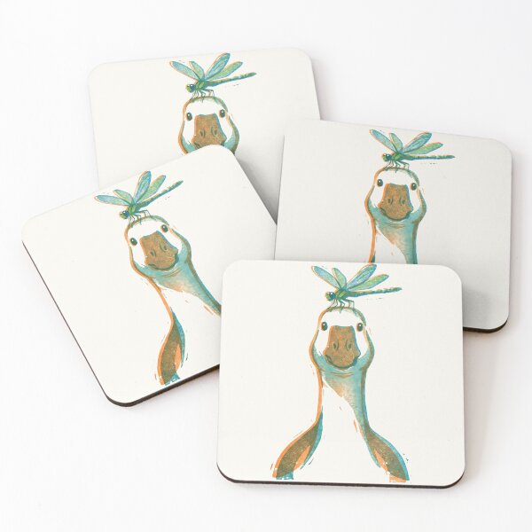 Item preview, Minimalist Risograph Art Goose and Dragonfly  designed and sold by TackyTime.