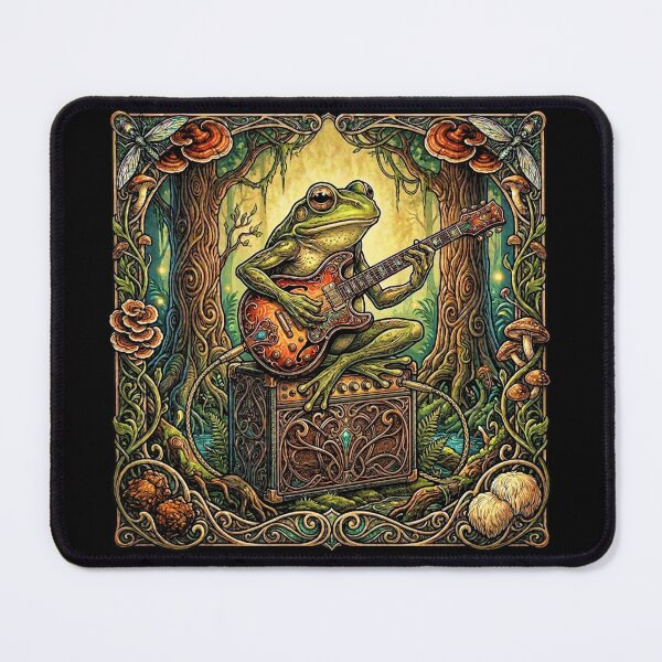 Item preview, Art Nouveau Guitar Frog: Guitar in the Enchanted Swamp designed and sold by DsTeesApparel.