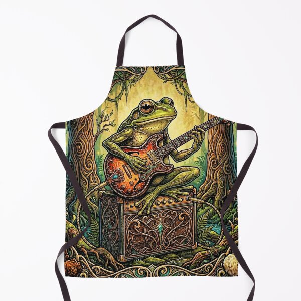 Item preview, Art Nouveau Guitar Frog: Guitar in the Enchanted Swamp designed and sold by DsTeesApparel.