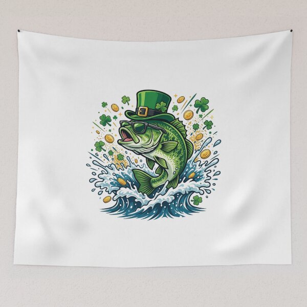 Item preview, St Patrick's Day Bass Fishing Leprechaun Catch designed and sold by chattsuede.