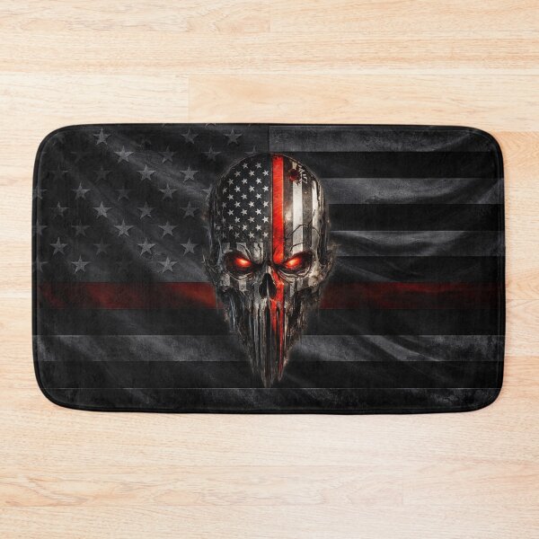 Item preview, Thin Red Line Firefighter Skull American Flag Design designed and sold by artistwill.
