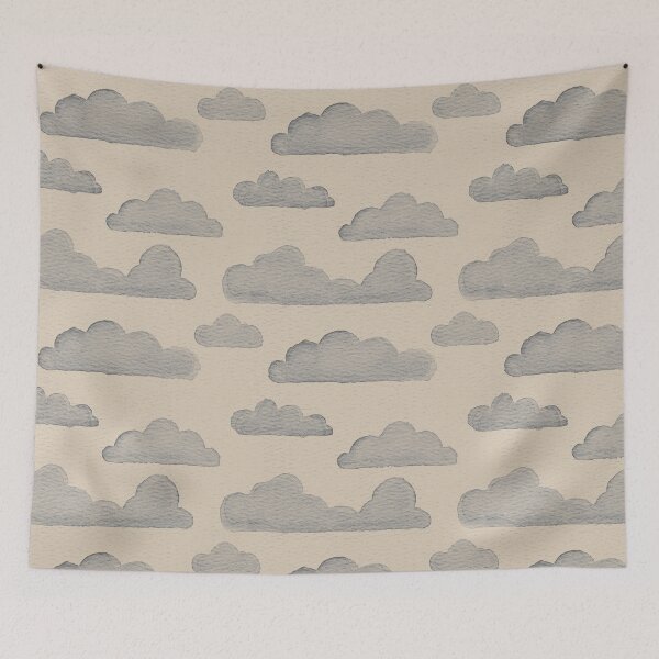 Item preview, Dreamtime Clouds Watercolor Pattern - Dove + Slate designed and sold by Irene Estelle.