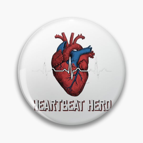 Item preview, Heartbeat Hero Realistic Anatomical Heart ECG Design designed and sold by chattsuede.