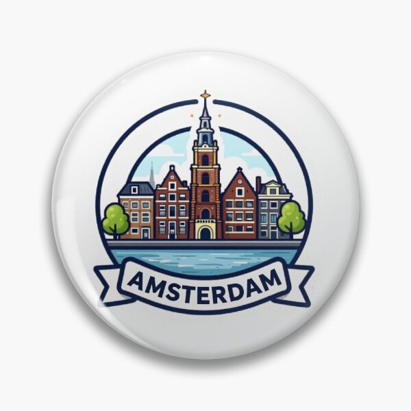 Item preview, Insignia de viaje a Ámsterdam designed and sold by AnimalAirtistry.