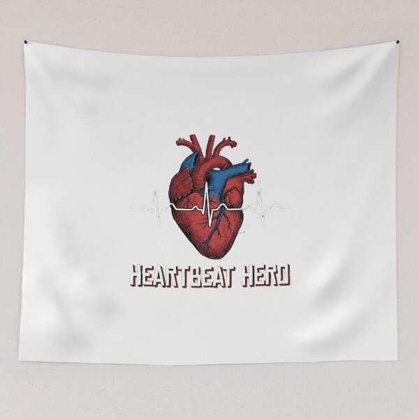 Item preview, Heartbeat Hero Realistic Anatomical Heart ECG Design designed and sold by chattsuede.