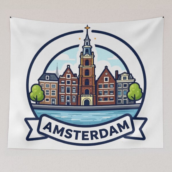 Item preview, Insignia de viaje a Ámsterdam designed and sold by AnimalAirtistry.