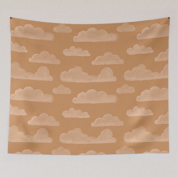 Item preview, Dreamtime Clouds Watercolor Pattern - Rust + Melon designed and sold by Irene Estelle.