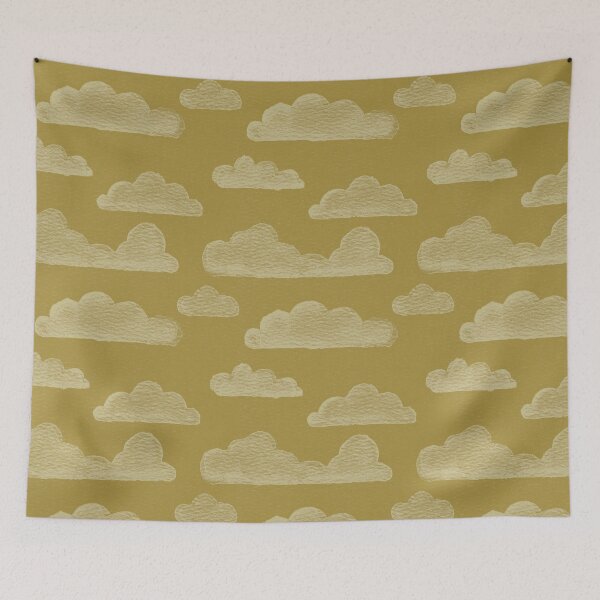 Item preview, Dreamtime Clouds Watercolor Pattern - Ochre + Gold designed and sold by Irene Estelle.