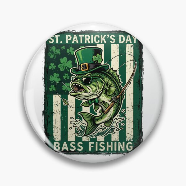 Item preview, St. Patrick's Day Bass Fishing Leprechaun Angler designed and sold by chattsuede.