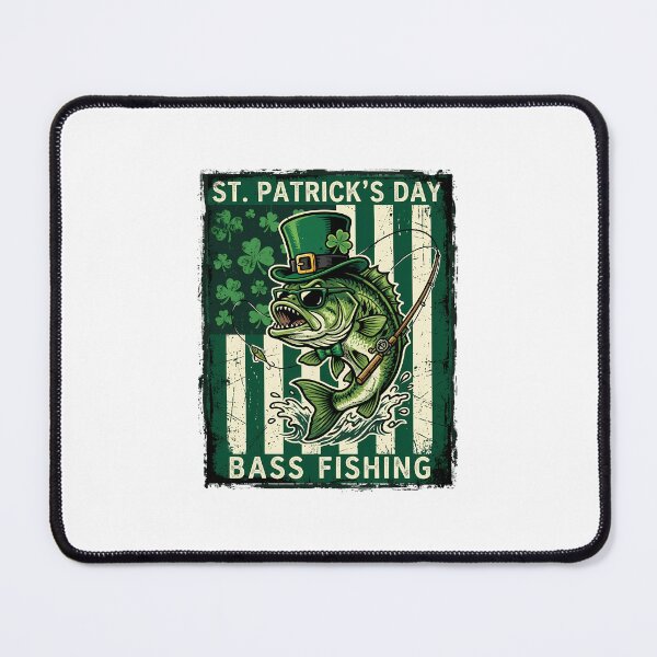 Item preview, St. Patrick's Day Bass Fishing Leprechaun Angler designed and sold by chattsuede.