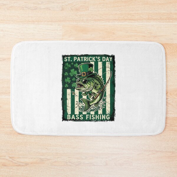 Item preview, St. Patrick's Day Bass Fishing Leprechaun Angler designed and sold by chattsuede.